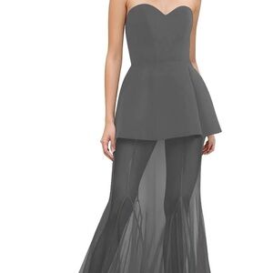Chic Strapless Gray Dress